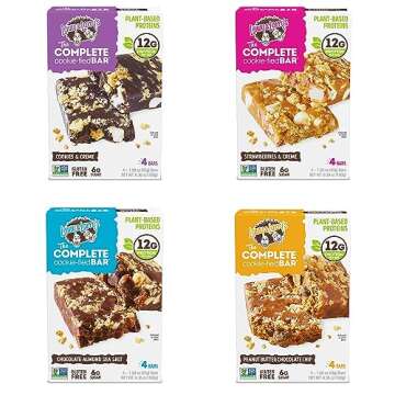 Lenny & Larry's Cookie-fied 16-Bar, 4 Flavor Variety Pack, Plant-Based Protein Bars, Gluten Free, Vegan Non-GMO 16-Count