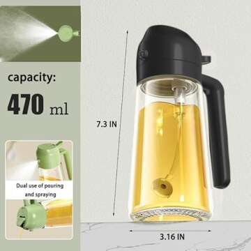 NIKKIER 2 in 1 Olive Oil Sprayer - Versatile Cooking Tool for Air Fryer & BBQ