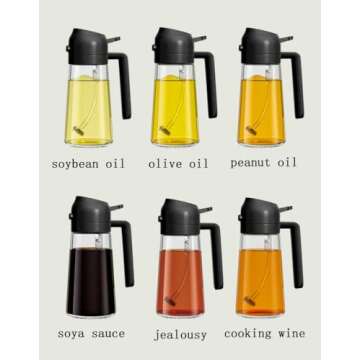 NIKKIER 2 in 1 Olive Oil Sprayer - 470ml Cooking Tool