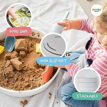 Inspire My Play Sensory Bin with Lid and Removable Storage Inserts - Sensory Bins for Toddler Crafts - Kids Sensory Toys for Autistic Children - Sensory Activities for Toddlers