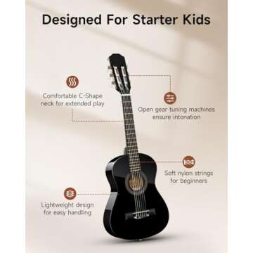 Moukey 30" Acoustic Guitar Kit - Perfect for Kids