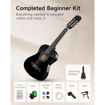 Moukey 30" Acoustic Guitar Kit - Perfect for Kids