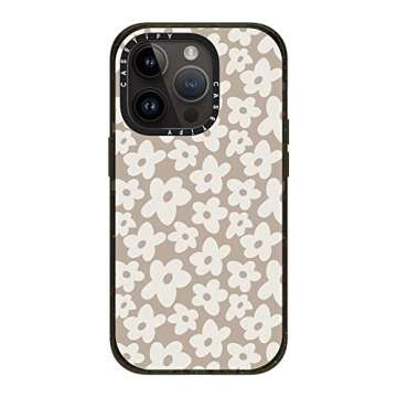 CASETiFY Impact iPhone 14 Pro Case [4X Military Grade Drop Tested / 8.2ft Drop Protection] - Natural Flower - Glossy Black