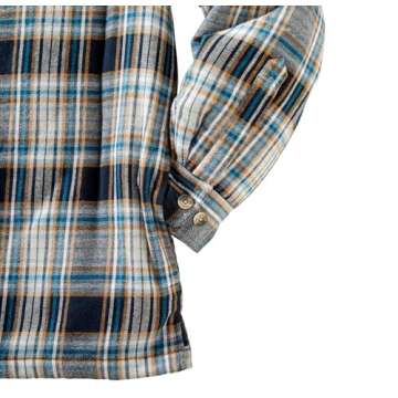 Legendary Whitetails Men's Standard Maplewood Hooded Shirt Jacket, Blue Dusk Plaid, Small