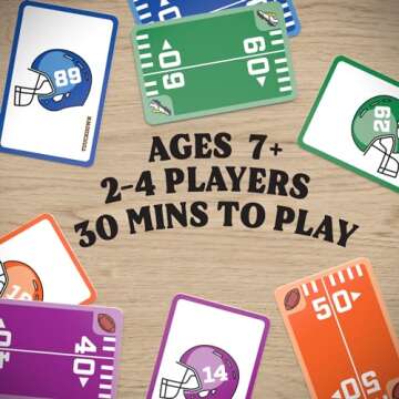 Touchdown! Fun Card Games - The Fast-Paced, Football Themed Card Game That Anyone Can Play, 2-4 Players, Ages 7+, Family Game Night, Card Games for Adults and Kids, Stocking Stuffers