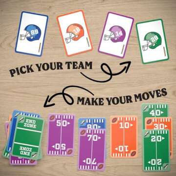 Touchdown! Fun Card Games - The Fast-Paced, Football Themed Card Game That Anyone Can Play, 2-4 Players, Ages 7+, Family Game Night, Card Games for Adults and Kids, Stocking Stuffers