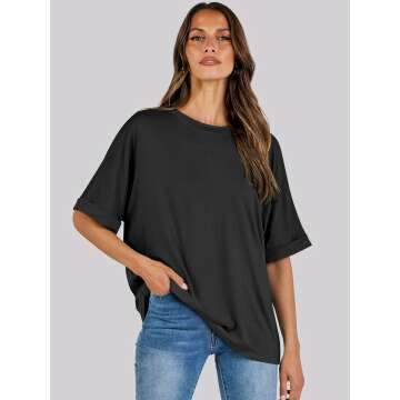 ANRABESS Women's Oversized Summer Tee Shirt 2024