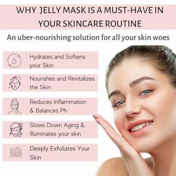 Jelly Mask for Facials - 12 Flavors Hydrating & Brightening Jelly Face Masks | Free Jade Roller & Spatula | Bulgarian Rose, Lavender, Hyaluronic Acid, 24K Gold face mask skin care |Vajacial Jelly Mask