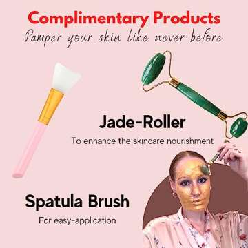 Jelly Mask for Facials - 12 Flavors Hydrating & Brightening Jelly Face Masks | Free Jade Roller & Spatula | Bulgarian Rose, Lavender, Hyaluronic Acid, 24K Gold face mask skin care |Vajacial Jelly Mask