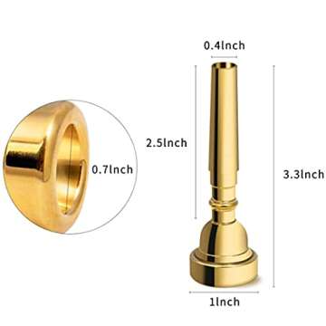 Cheerock 3C Trumpet Mouthpiece Brass Trumpet Mouthpiece Gold Plated Trumpet Mouthpiece Compatible with Beginners and Professionals Trumpet Accessories