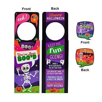 JOYIN 4 PCS Halloween Treat Boxes with 48 PCS You've Been Boo'd Cards, Halloween Candy Trick or Treat Boxes, Goodie Bags for Halloween Party Favor, Neighborhood Halloween Community Activity & Game