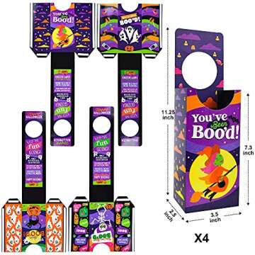 JOYIN 4 PCS Halloween Treat Boxes with 48 PCS You've Been Boo'd Cards, Halloween Candy Trick or Treat Boxes, Goodie Bags for Halloween Party Favor, Neighborhood Halloween Community Activity & Game