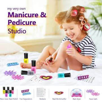 Kids Spa Kit for Girls Toy - Nail Polish Set for Girls Gifts 7-12 - Foot Spa Day Girl for Manicures Pedicure - Nail Art Salon Kit Christmas Birthday Gift for 6 7 8 9 10-12 Years Old (Kids Edition)