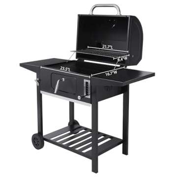 Royal Gourmet 24 Inch Charcoal Grill BBQ with Cover