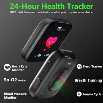 FITVII Health & Fitness Tracker 2024 (Answer/Make Calls), Smart Watch with 24/7 Heart Rate and Blood Pressure, Sleep Tracking, Blood Oxygen Monitor, 120+ Sport Modes Activity Tracker