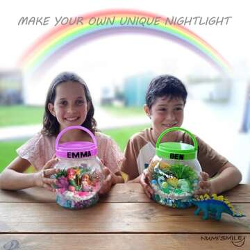 Make Your Own Light-Up Mermaid Terrarium Kit for Kids, Mermaid Gifts for Girls Ages 4 5 6 7 8 9 10 Years and up, DIY Mini Garden Nightlight Project, Arts and Crafts for Kids, Mermaid Toys for Girls