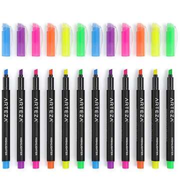 ARTEZA Highlighters Set of 30, Narrow Chisel Tip, Bulk Pack of Markers in 6 Assorted Neon Colors, Office and School Supplies, Note Taking, Planner