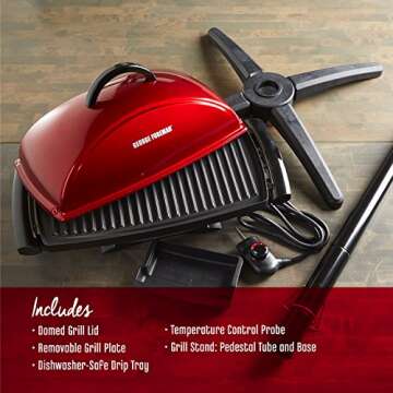 George Foreman 12-Serving Electric Grill in Red