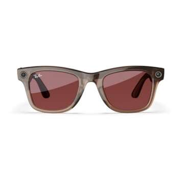 Meta Wayfarer Square Sunglasses, Warm Stone/Transitions Watermelon Red, Regular