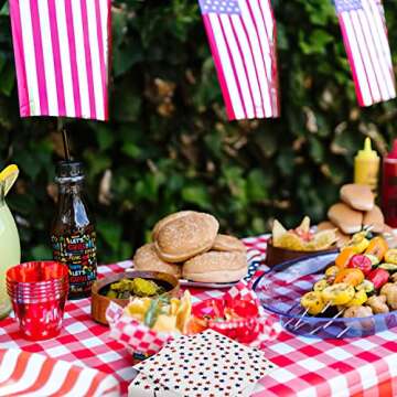 Patriotic Party Supplies 4th of JULY paper napkins 60Count 6.5 x 6.5 inch Americana Stars Cocktail Napkins for USA Themed Parties,Veterans Day Election Day 4th of July Independence Day Decorations