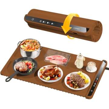 Warming Mat for Food,Food Warming Mat,Electric Warming Tray for Buffets Party and Home Daily Use,Heating Fastly in 10s,Portable Design,Timed Function for Your Family.