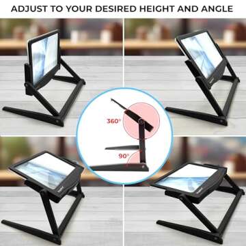 5X LED Full Page Magnifying Glass with Stand