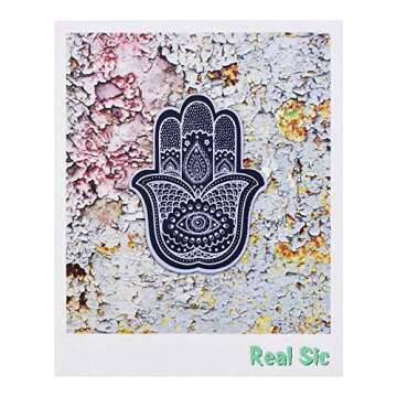 REAL SIC Hamsa Enamel Pin - Protection and Good Luck Pin - Ancient Human Hand Symbol of Strength and Defense for Jackets, Backpacks, Hats, Bags & Tops