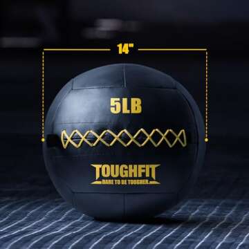 ToughFit Soft Wall Ball - Medicine Ball Set for Cardio Fitness Exercise - Weighted Med Ball for Strength and Conditioning Exercises, Cross Training Lunge, and Partner Toss (5LB+10LB+15LB+20LB)