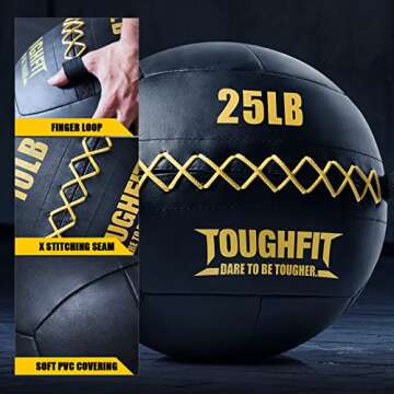 ToughFit Soft Wall Ball - Medicine Ball Set for Cardio Fitness Exercise - Weighted Med Ball for Strength and Conditioning Exercises, Cross Training Lunge, and Partner Toss (5LB+10LB+15LB+20LB)