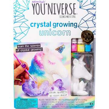 Just My Style You*niverse 3D Crystal Growing Unicorn, at-Home STEM Kits for Kids Age 6 and Up, Grow Your Own Crystals, DIY 3D Unicorn