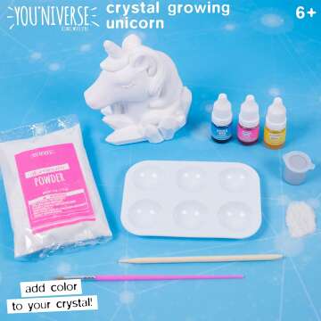 Just My Style You*niverse 3D Crystal Growing Unicorn, at-Home STEM Kits for Kids Age 6 and Up, Grow Your Own Crystals, DIY 3D Unicorn