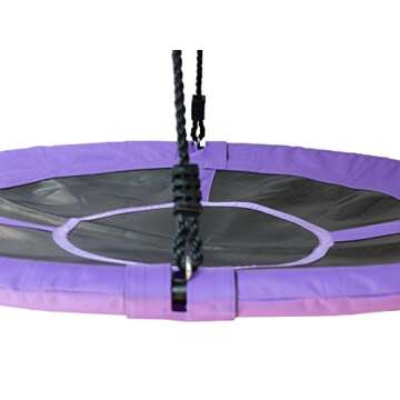 Movement God Saucer Tree Swing for Kids & Adults - Outdoor 32" Diameter Durable Swing-Easy Installation (Purple)