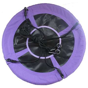 Movement God Saucer Tree Swing for Kids & Adults - Outdoor 32" Diameter Durable Swing-Easy Installation (Purple)