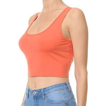 Action Ward Women's Cropped Scoop Neck Basic Tank Top (Seafoam Small)