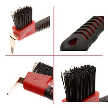 BOTH WINNERS Horse Hoof Pick Brush with Soft Touch Handle (Red)