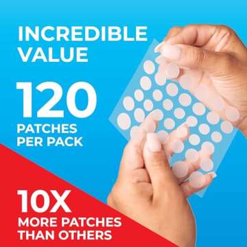 PatchRx Pimple Patches for Face (120 Patches), Hydrocolloid Acne Patches with Tea Tree Oil, Pimple Patch Pimple Stickers - Hydrocolloid Patch Acne Dots - Acne Pimple Patches For Face - Zit Patches