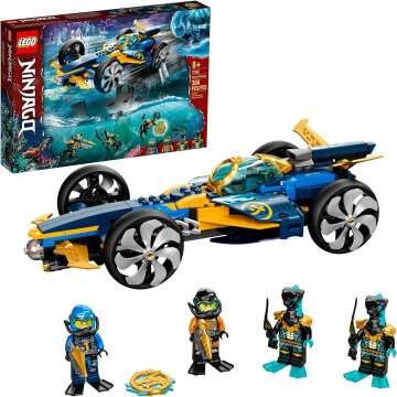 LEGO NINJAGO Ninja Sub Speeder 71752 Building Kit - Amphibious Car Toy with Minifigures