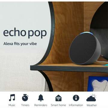 Amazon Echo Pop Smart Speaker in Charcoal