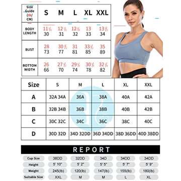 RUNNING GIRL High Impact Sports Bras for Women,Racerback Bra Workout Crop Tops for Women(WX2667 Blue,S)