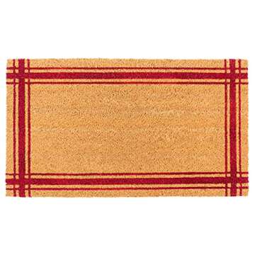 KAF Home Coir Doormat with Heavy-Duty, Weather Resistant, Non-Slip PVC Backing | 17 by 30 Inches, 0.6 Inch Pile Height | Perfect for Indoor and Outdoor Use (Red)