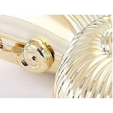 TOKYO-T Gold Purse for Women Dressy Crossbody Shiny Purses Evening Clutch Seashell Bag Strap