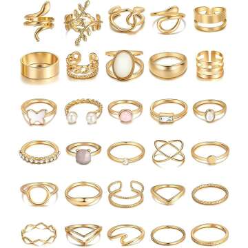 Vintage Gold Knuckle Rings Set