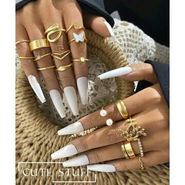 Vintage Gold Knuckle Rings Set