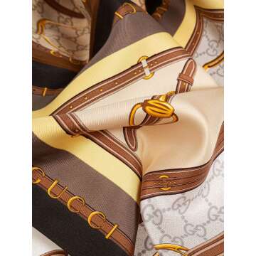 mix-print silk scarf