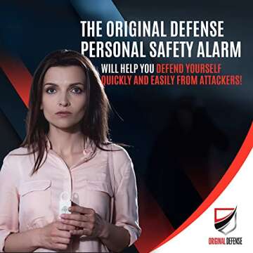 Original Defense® Siren Self-Defense Alarm (White) - 130 dB Keychain Alarm with LED Strobe Light for Women, Children, and Elderly - Police Recommended