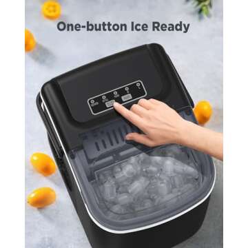 Ice Maker Countertop, Portable Ice Machine Ready in 6 Minutes with 9 Cubes 26LBS in 24H, Self-Cleaning with Ice Scoop and Basket, Two Sizes of Bullet Ice for Home Kitchen Office, Bar and Parties