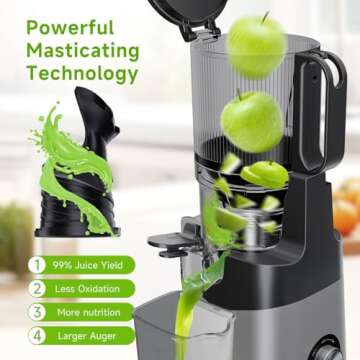 Cold Press Juicer,5.8" Extra Large Feed Chute Fit Whole Fruits & Vegetables,350W Slow Masticating Juicer Machines,Easy to Clea,High Juice Yield