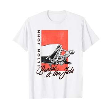 Elton John Official Bennie And The Jets Piano T-Shirt