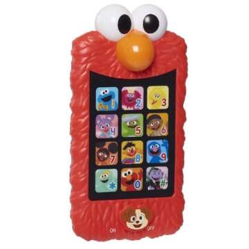 SESAME STREET Learn with Elmo Pretend Play Phone, Learning and Education, Officially Licensed Kids Toys for Ages 2 Up by Just Play