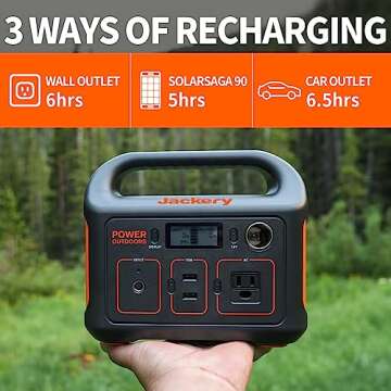 Jackery Portable Power Station Explorer 290, 290Wh Backup Lithium Battery, 110V/200W Pure Sine Wave AC Outlet, Solar Generator (Solar Panel Not Included) for Outdoors Camping Travel(Renewed)